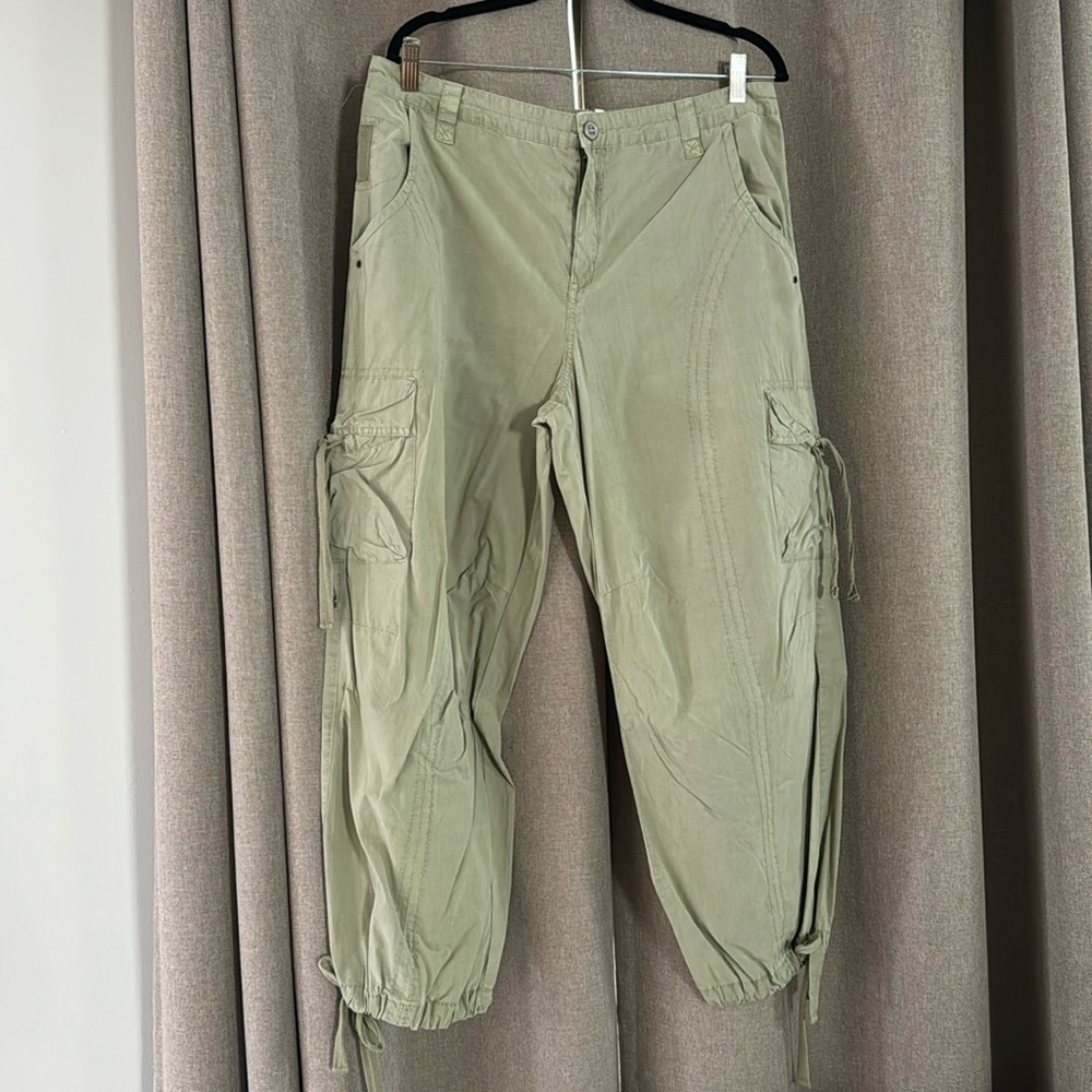 Anthropologie Light Green Cargo Pants